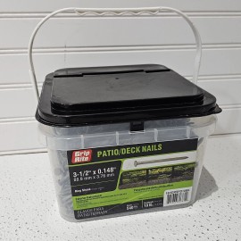 Grip-Rite 3-1/2" x 0.148" Galvanized EXTERIOR Patio/Deck Nails 10 Lb RING SHANK