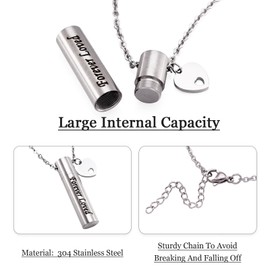 Craftdady 1PC Cremation Urn Necklace Cremation Jewellery Engraved Stainless Steel Keepsake Memorial Pendant with Rhinestone for a Loved One with Filling Set, Stainless Steel