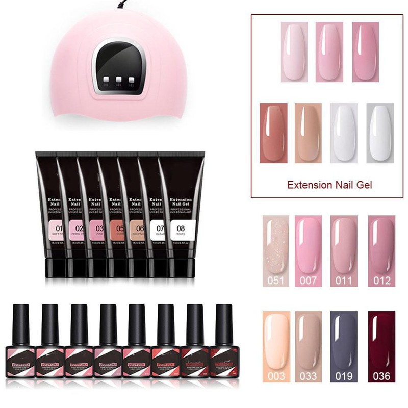 Nail Polish Set Nail Extension Gels LED Nail Lamp Base