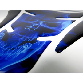 BIKE-label Tank Pad Motorcycle Sticker Skull Blue Compatible with Kawasaki X500060VA