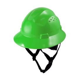 GE Hard Hat, Vented Full Brim, Class C, Green, Padded Sweat-Wicking Sweatband, 4 Points Ratchet Suspension System, High Impact Resistant, GH328N, Meets ANSI ISEAZ89.1-2014.