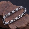 Ushinelit Men’s Retro Skull Stainless Steel Chain Chunky Rhombus Bracelet