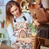 BGBDEIA Geometric Floral Pattern Chefs Apron, Cooking and Baking Apron