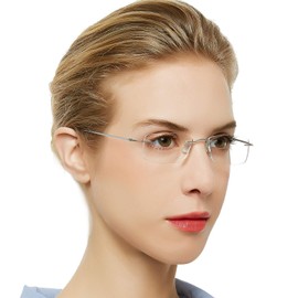 OCCI CHIARI Reading Glasses 1.0 For Women Men Eye Reader with Titanium Frameless Durable Spring Hinge 1.0 1.5 2.0 2.5 3.0 3.5 1.25 1.75 2.25 2.75