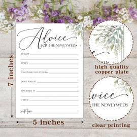 Eronm Minimalist Bridal Shower Games, Advice for The Newlyweds, Engagement Party Games, Wedding Shower for 25 Guests, Wedding Advice Cards, Bridal Shower Decorations-A09