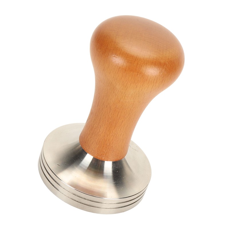 Coffee Tamper Solid Wood Handle Stainless Steel Easy to Use