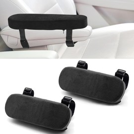 2 Pieces Arm Rest for Car Dustproof Side Zipper Car Seat Armrest Cushion Pads Soft Anti-Scratch Seat Armrest Protector Armrest Cover for Office Cars SUV (Black)