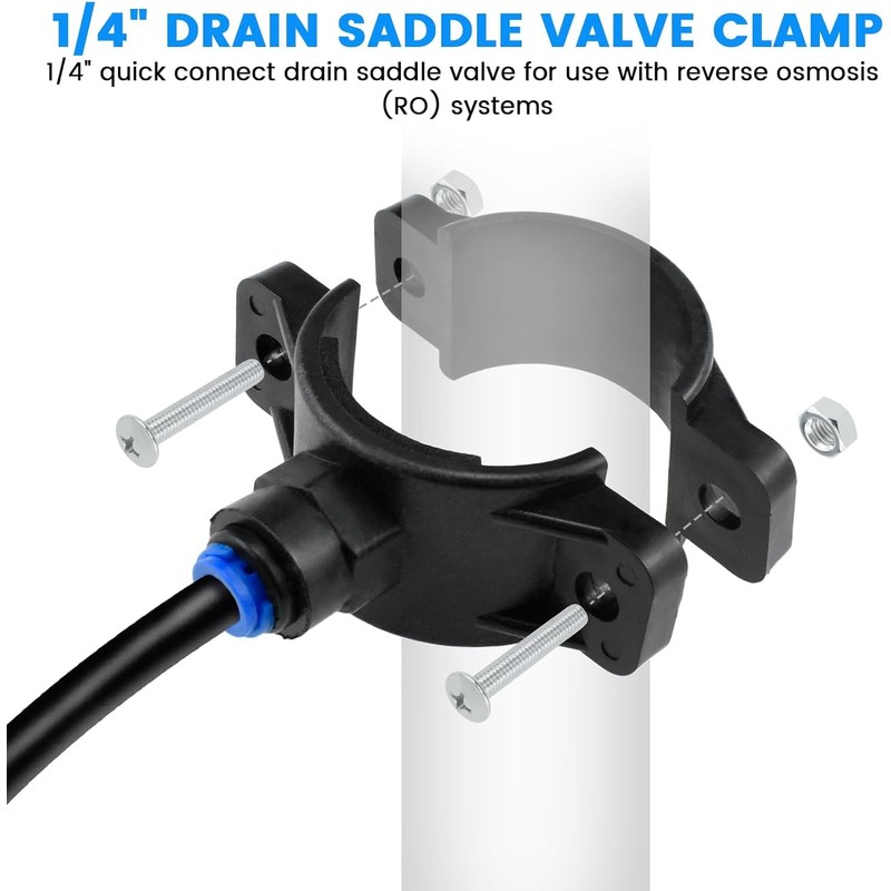 2 Pcs 1/4 Inch Quick Connect Clamps Black Plastic Drain