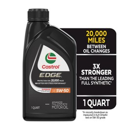 Castrol EDGE 5W-50 Advanced Full Synthetic Motor Oil, 1 Quart, Pack of 6