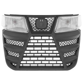HECASA Front Grille & Headlights Compatible with John Deere X300 X304 X310 X320 X350 X370 X384 X394 Replacement for M168888 Grill Head Lamps Painted Black