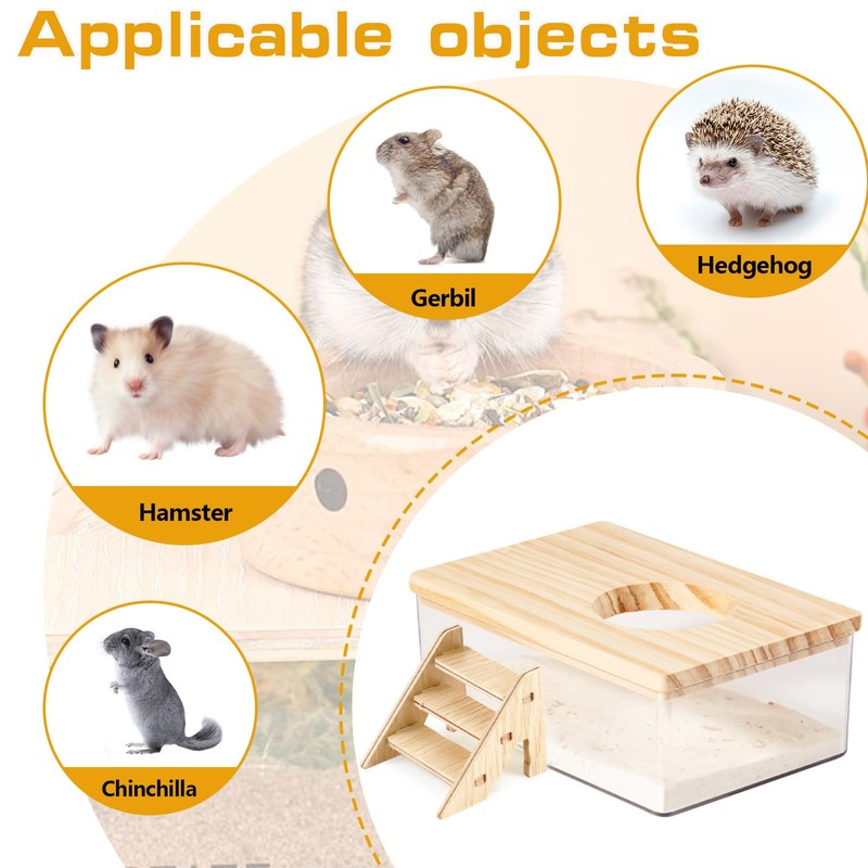 Quxddy Hamster Sand Bath Box Container, Hamster Bath Sand Gerbil