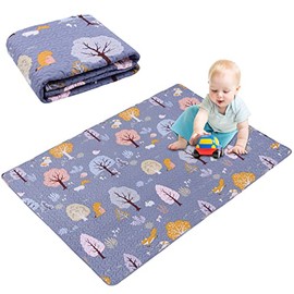 MIIMER Washable Baby Play Mat Portable Playmat for Babies 63x43”, Foldable Toddler Playpen Mat Non-Slip Baby Tummy Time Mat, Soft Floor Play Mats for Infants Extra Large Crawling Mat