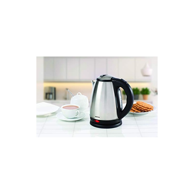 Daewoo SDA1516GE 1.8L Kettle, 18/8 Stainless Steel, Brushed Steel
