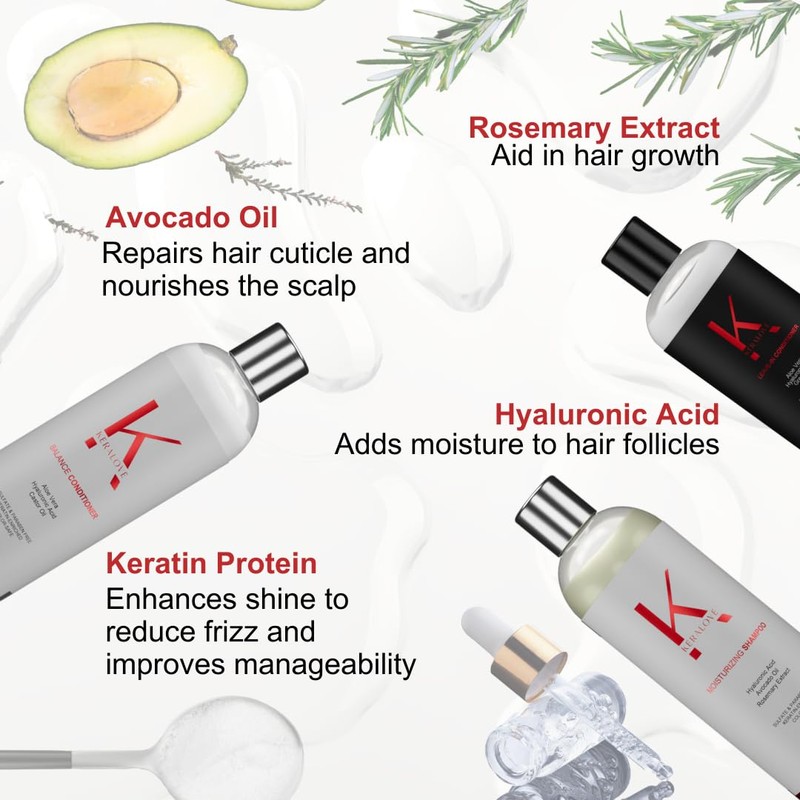 Keralove Shampoo, Conditioner & Leave-in Set | Keratin Care &