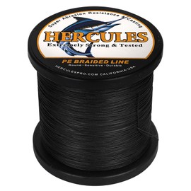 Hercules 8-Strand Braided Polyethylene Fishing Line, Long Cast, High Strength/Sensitivity, Durable, Does Not Stretch, Reusable, Black, #20, 109 yd (100 m), 200 lbs (90.7 kg), Diameter 0.03" (0.75 mm)