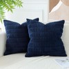 JOTOM Set of 2 Corduroy Soft Striped Cushion Covers 45x45