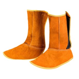"Abbraccia" Welding Shoes Leg Covers PU Leather Welding Spats 1 Pair High Performance Utility Protection Foot Sleeves for Welder Work