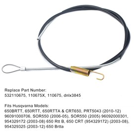 GEARLINTON 532110675 Tiller Clutch Cable 110675 110675X DNLX3845 for Husqvarna Craftsman 17" Rear Tine Tiller 650BRTT 650RTT 650RTTA CRT650 Tillers