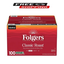 Folgers Classic Medium Roast K-Cup Coffee Pods, 100 ct.