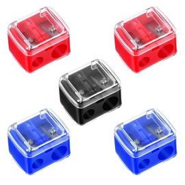 5 Pack Cosmetic Pencil Sharpener, Dual Hole Hand Makeup Pencil Sharpener for Lip Liner Eyeliner and Brow Pencils Travel-Friendly Cosmetic Manual Tools for Women Multi Colors