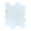 5 Sheets White Hexagon Glass Mosaic,Pool Tiles,12" x 10" Kitchen