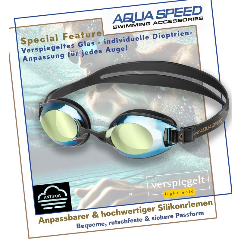 Aqua Speed Lumina Swimming Goggles with Optical Lenses, Dioptre Area,