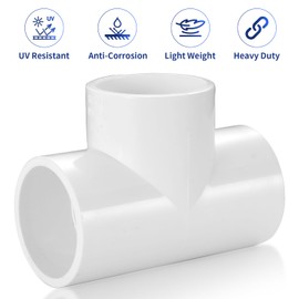 3 Way PVC Tee PVC Pipe Fittings Connector (Socket x Socket x Socket) (1-1/2“, Art Deco, 4, RIV003)