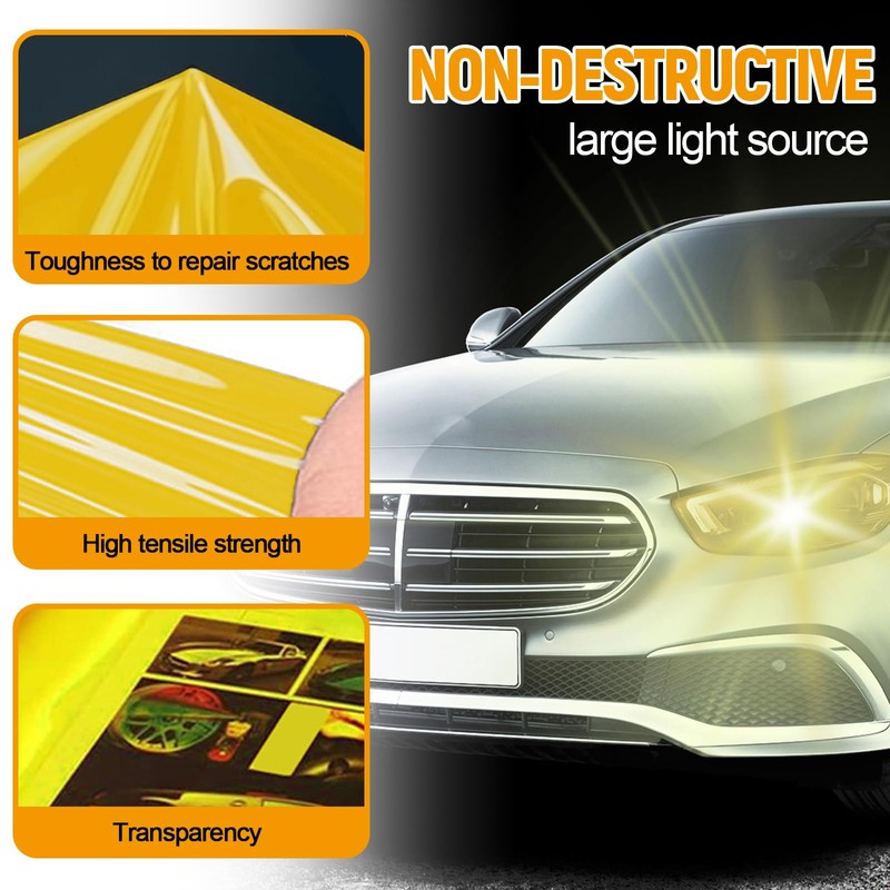 Car Headlight Tint Film,Waterproof Tail Light Tint(Yellow)