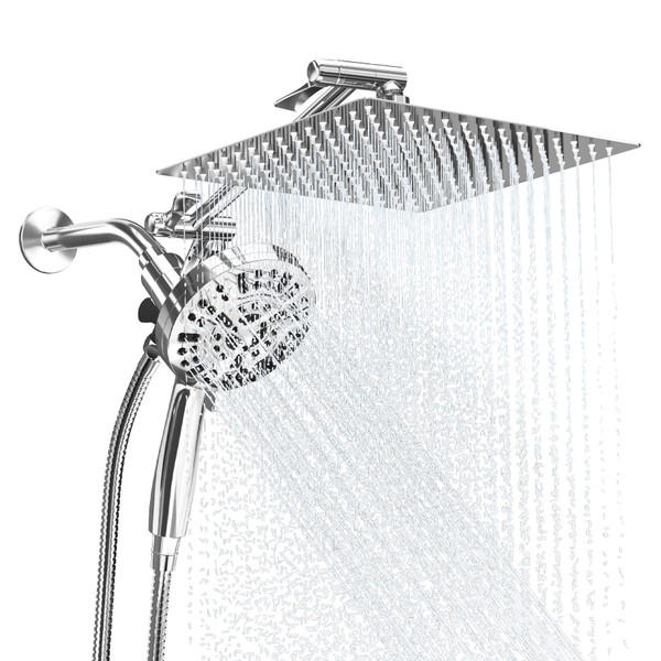 JITTGO 10' Rainfall Shower Head with Magnetic Handheld Combo High