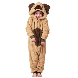 Wunsy Kid's Puppy Dog Onesie All-In-One for Boys or Girls in Soft Fleece with a Tail In Childrens Size 8-9 Years Dog49