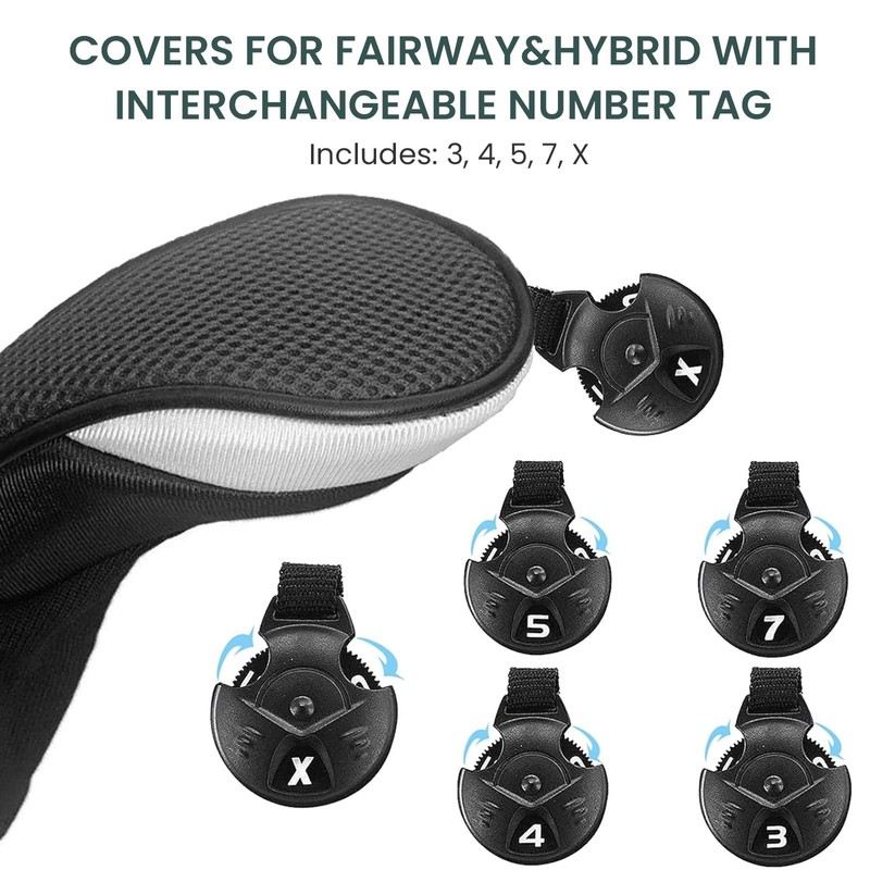 Golf Club Head Covers Woods Hybrids Value 3/4 Pack, Headcovers