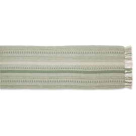 DII Farmhouse Braided Stripe Table Runner Collection, 15x108, Artichoke Green