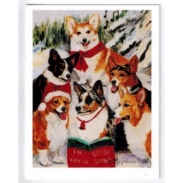 The Choir Corgi Sings Holiday Season & New Year Greetings Cards Set By Ruth Maystead