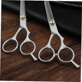 NOLITOY Barber Scissor Set 6 Inches Flat 5.5 Inches Teeth Scissors Hairdressing Kit Cloth and Apron