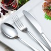 HornTide 12-Piece Flatware Sets Dinner Knife Fork Spoon 3-Piece Place