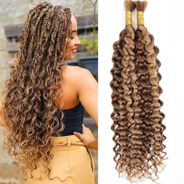 TAOYEMY Deep Wave Bulk Braiding Hair 100g (1 Pack—2 Bundles)