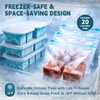 4-Pack Silicone Freezer Trays with Lid & 20 Bags -