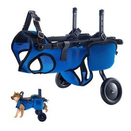 Dog Wheels for Back Legs, Adjustable Dog Wheelchair with Urine Bags and Waste Bags, Pet Wheelchair for Pets 4-9kg, Buckle Loop Design, Breathable Mesh Fabric