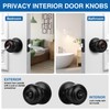 Sopoby Privacy Door Knob, 6 Pack Matte Black Round Keyless