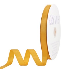 Kryvus Gold Ribbon, Grosgrain Ribbon 5/8 Inch x Continuous 100 Yards, Gold Grosgrain Ribbon for Crafts, Gift Wrapping, Hair Accessories, Wedding Decor, Sewing and Bow Making
