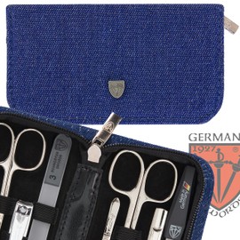 3 Swords Germany - brand quality 8 piece manicure pedicure grooming kit set for professional finger & toe nail care scissors clipper case in gift box, Made in Solingen Germany (6257)