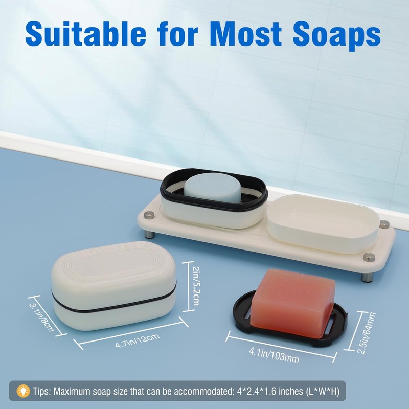 AIMAIAIMAI Travel Soap Container, Leakproof Soap Box, Travel Soap Holder