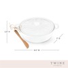 Twine Ceramic Brie Baker with Acacia Wood Spreader, Brie Baking