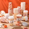 72 Set Fall Disposable Coffee Cups with Lids and Sleeves