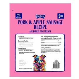 Irish Rover Air Dried Dog Treats, 48 Ounce, Pork and Apple Sausage Fully Cooked, Pork as The #1 Ingredient, 100% All Natural Ingredient, No Artificial Colors, preservatives.