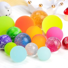 Pllieay Bouncy Balls for Kids, 16 Pack Assorted Colorful Mixed Sizes (24mm, 28mm, 32mm, 42mm) for Party Favors, Birthdays