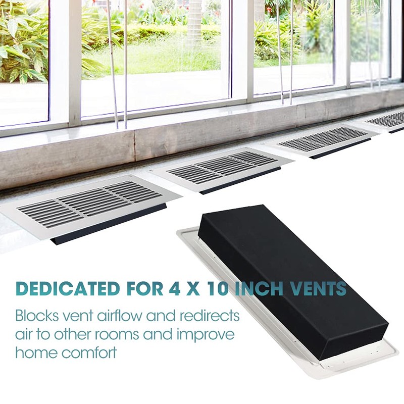 Buzzlett 4-Pack Complete Airflow Seal Rubber Vent Cover for Floor,