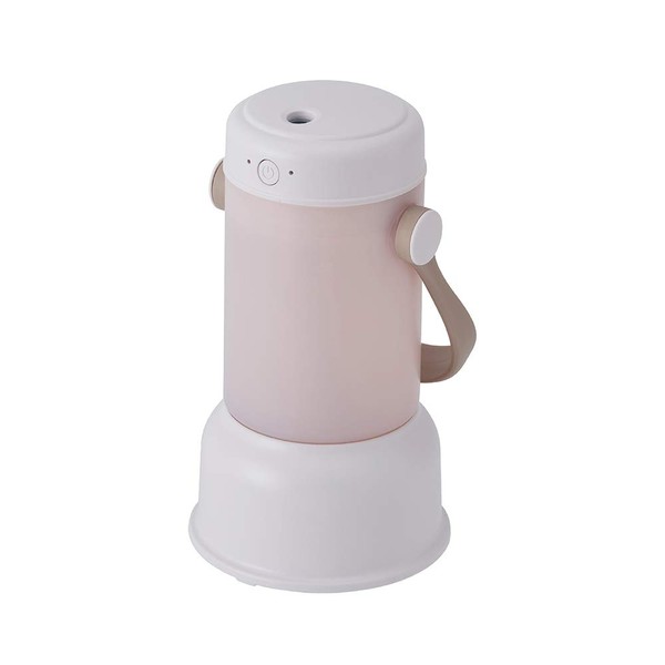 Doshisha Portable Humidifier, Cordless 2 Power Supplies (Rechargeable, USB Powered), Lantern, Pink, Pieria