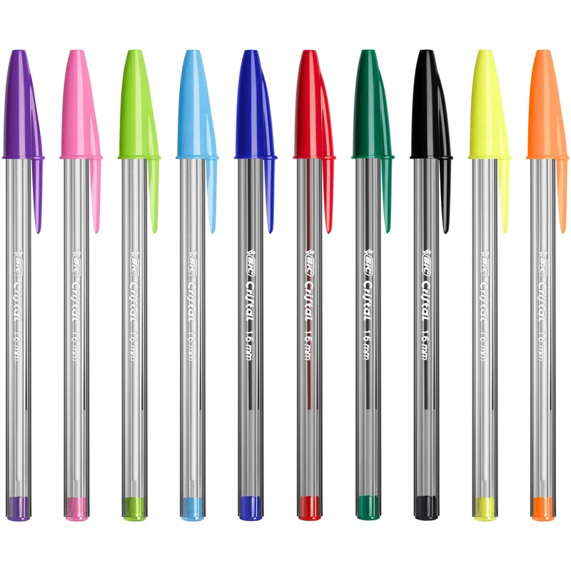 BIC Cristal Multicolour Ballpoint Pens With Wide Tip (1.6mm) Pens