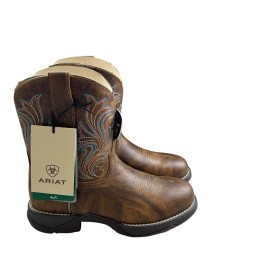 Ariat NEW Round Toe Anthem Shortie Brown Western Size 7 Oil/Slip Resistant Boots